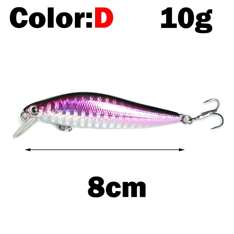 OUTKIT 1pcs Umpan Pancing Ikan Kecil 7g10g Umpan Tiruan Tenggelam Mata 3D Penggoyang Plastik Menangani Sistem Magnet Casting Jauh Pesca 