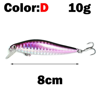 OUTKIT 1pcs Umpan Pancing Ikan Kecil 7g10g Umpan Tiruan Tenggelam Mata 3D Penggoyang Plastik Menangani Sistem Magnet Casting Jauh Pesca 