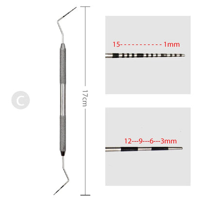 1 Keping Prob Periodontal Pergigian dengan Scaler 1pc Keluli Tahan Karat Oral Gigi Explorer Alat Instrumen Endodontik 