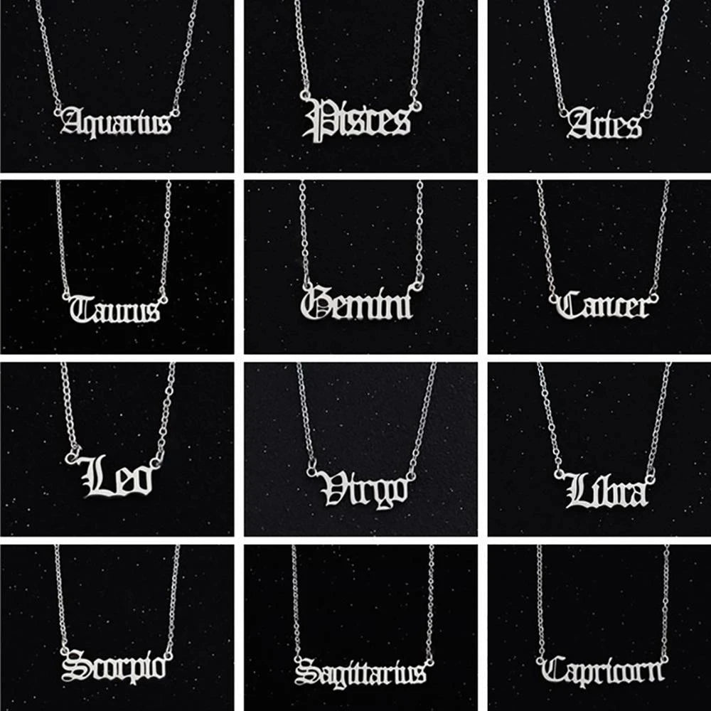 Capricorn Aquarius Pisces Aries Taures Gemini Kanser Leo Virgo Libra Scorpio Sagittarius Zodiac Kalung 12 Buruj Choker 