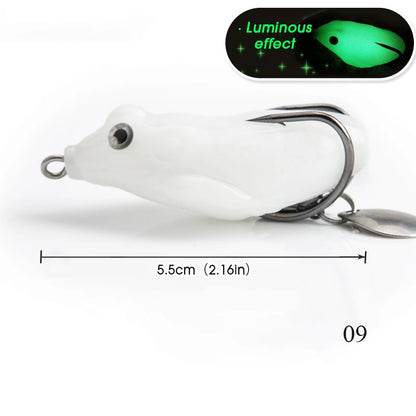 AS 2pc Soft Ray Frog Fishing Lure With Metal Sequins Top Water Artificial Bait 11g 6cm Double Hooks Frog Lure Fishing Tackle