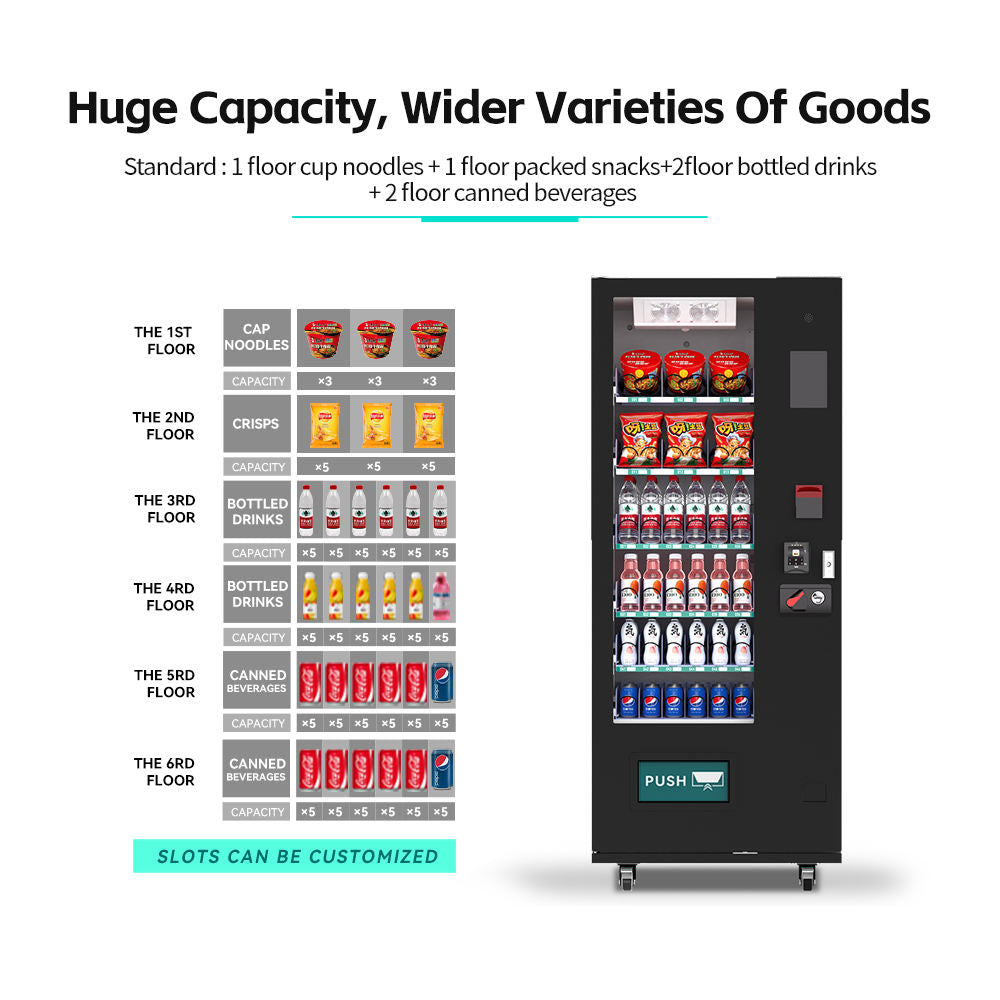24 Hours Self Service Refrigerated Tiny Vending Machine Snacks Drinks Tissue Tool Combo Vending Machine