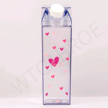 1000ML Drink Creative Cute Plastic Clear Milk 1L Water Bottle Transparent Milk Juice Water Cup For Girls BPA Free 500ml Bottles