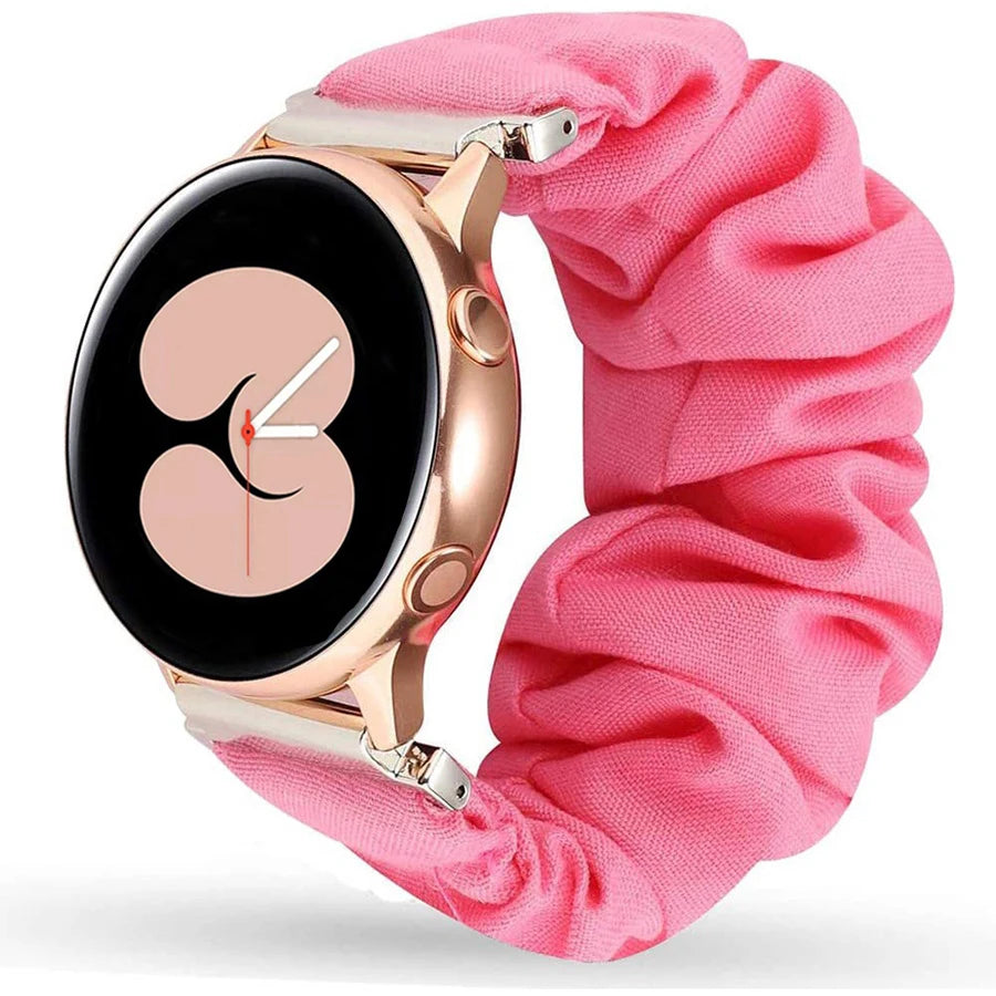 Tali Gelung Nilon Anjal Untuk Samsung Galaxy Watch 4 40mm 44mm Band Scrunchies Gelang Untuk Samsung Galaxy Watch4 Klasik 42/46mm 