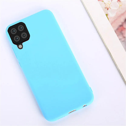 Candy Solid Color Silicone Case untuk Samsung Galaxy M32 4G F62 M62 Coque Soft TPU Matte Cover Back