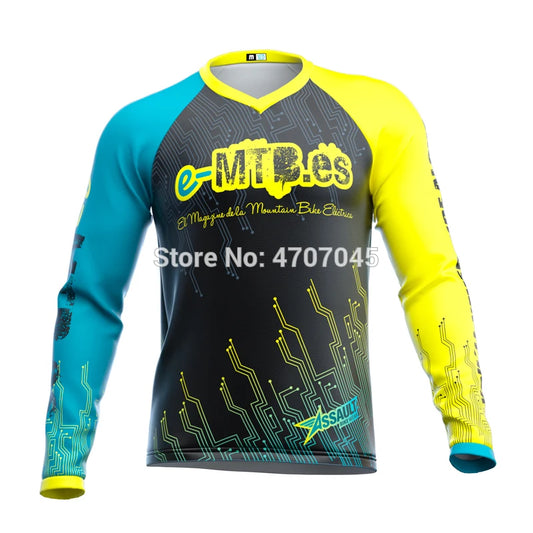 2022 berbasikal enduro motocross jersi dh mtb jersi mx menurun bukit jersi baju basikal kemeja lengan panjang lelaki berbasikal 