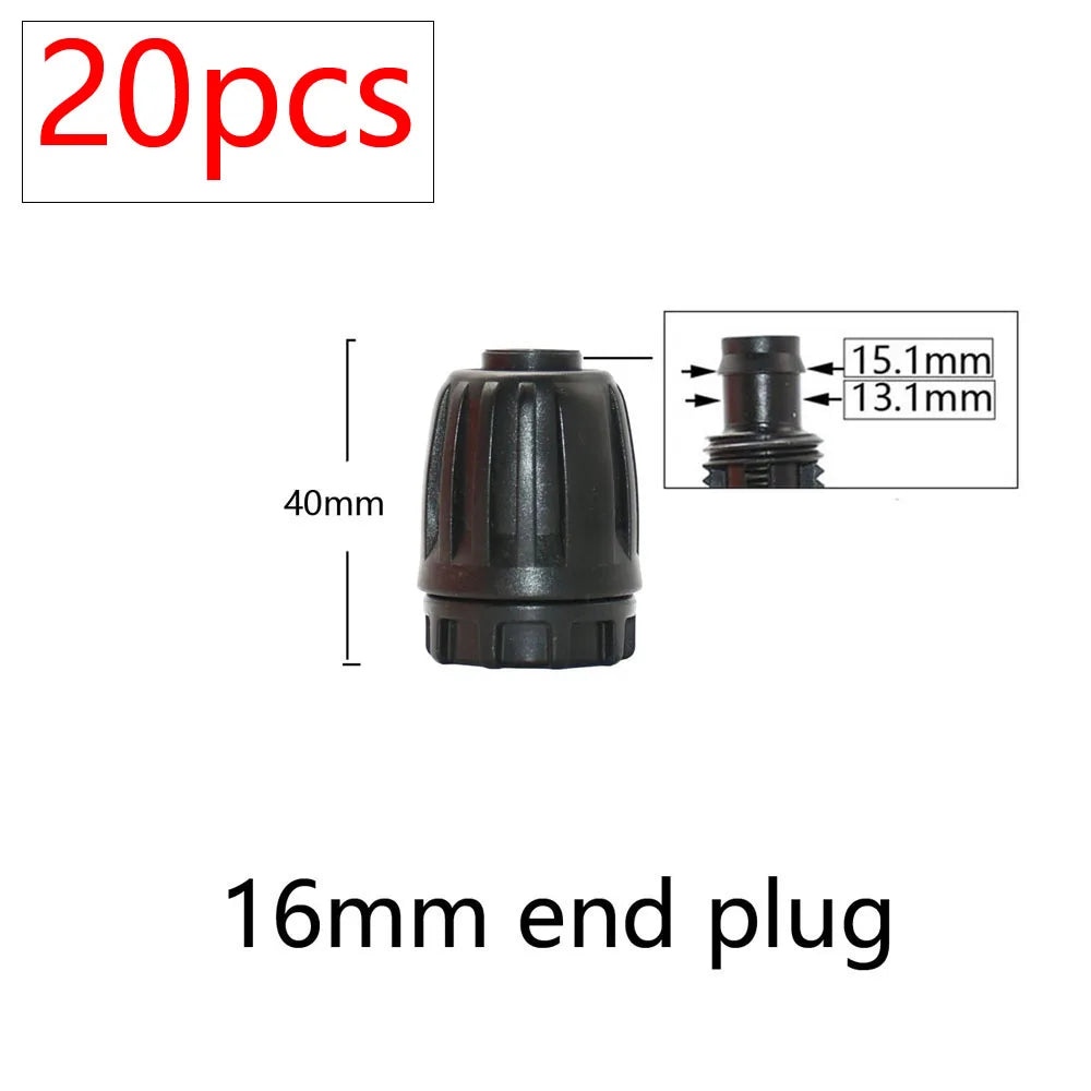 20 件 16 毫米 PE 管水连接器 1/2 至 3/8 英寸 1/4 英寸 1/8 英寸 6.0 毫米管道减径接头花园灌溉配件