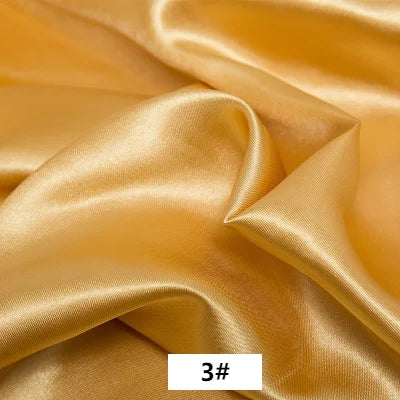 Imitated Silk Satin Fabric By the Yard Lining Cloth Material for Sewing Dress,Curtain,Solid Black White Blue Gold Green