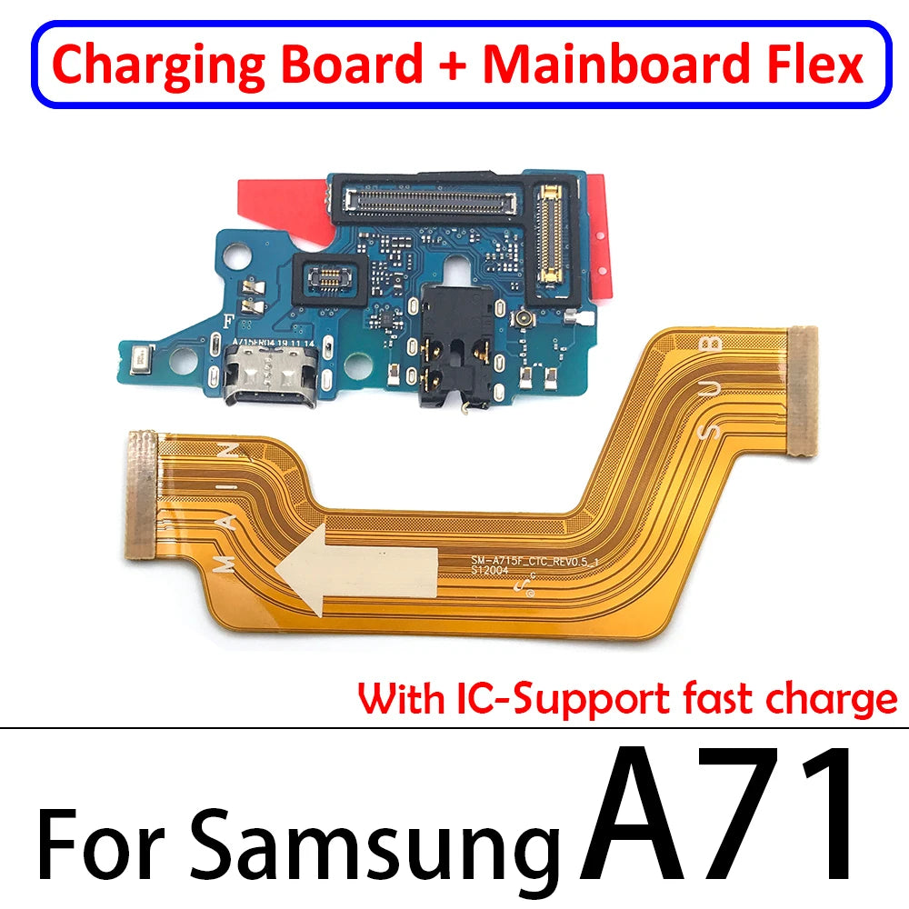 全新 USB 充电端口基座连接器主板柔性电缆适用于三星 A10S A20S A30S A21S A31 A41 A51 A71