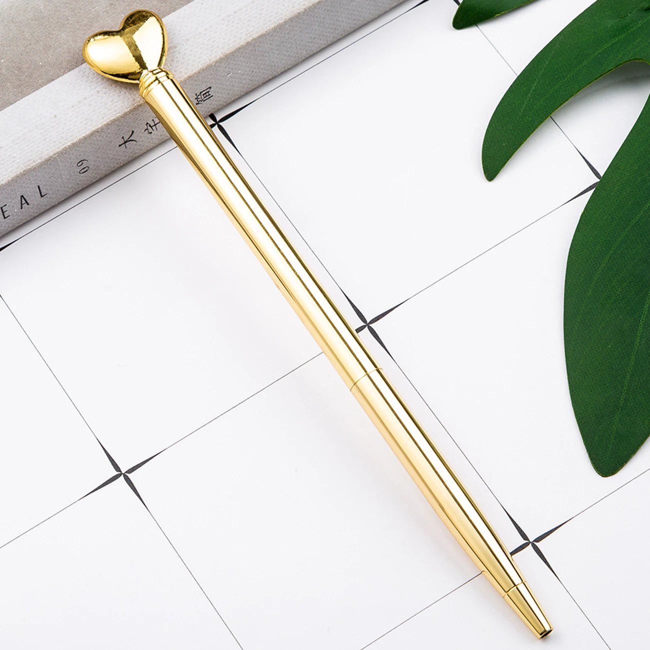 Ellen Brook 1PCS Creative Multicolor Ballpoint Pen Perniagaan Jantung Logam Pen Pejabat Alat Tulis Sekolah Bekalan Pejabat 