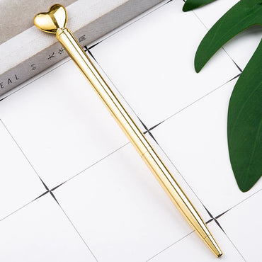 Ellen Brook 1PCS Creative Multicolor Ballpoint Pen Perniagaan Jantung Logam Pen Pejabat Alat Tulis Sekolah Bekalan Pejabat 