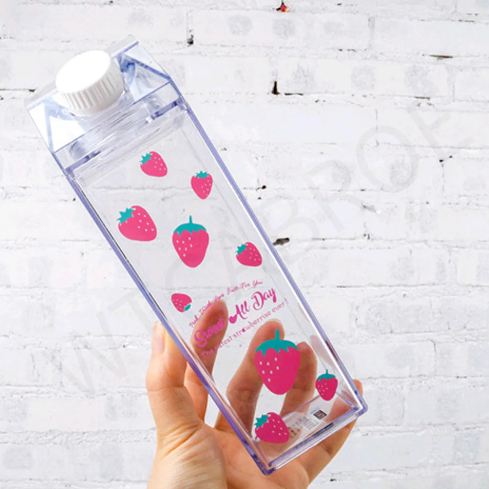 1000ML Drink Creative Cute Plastic Clear Milk 1L Water Bottle Transparent Milk Juice Water Cup For Girls BPA Free 500ml Bottles