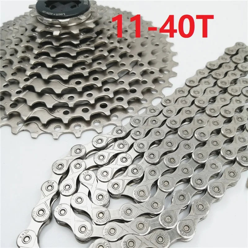 10-30 Speed MTB Mountain Bike Cassette Freewheel & Chain Set 11-36T 11-40T Flywheel 116 Links X10 Chain Bicycle Part