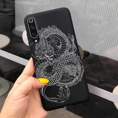 Untuk Xiaomi Mi 9 Lite Kes Naga Painted Bumper Silicone Soft Cover Phone For Funda Xiomi Xiaomi Mi 9 Mi9 Lite 9 SE Cases 