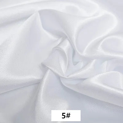 Imitated Silk Satin Fabric By the Yard Lining Cloth Material for Sewing Dress,Curtain,Solid Black White Blue Gold Green