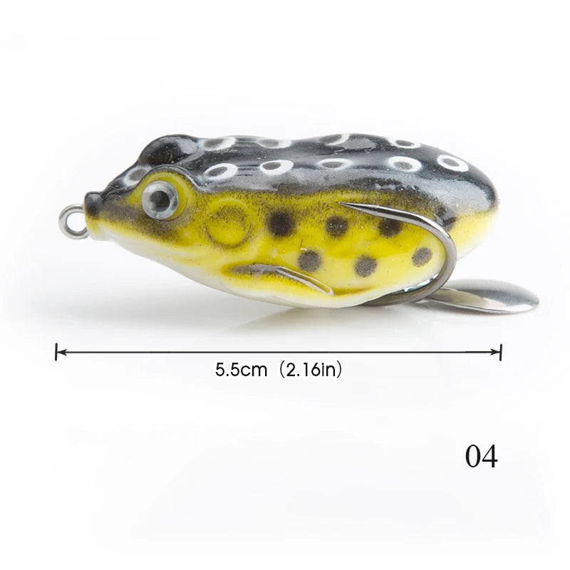 AS 2pc Soft Ray Frog Fishing Lure With Metal Sequins Top Water Artificial Bait 11g 6cm Double Hooks Frog Lure Fishing Tackle