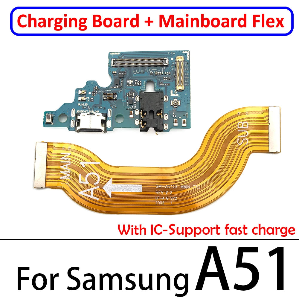 全新 USB 充电端口基座连接器主板柔性电缆适用于三星 A10S A20S A30S A21S A31 A41 A51 A71