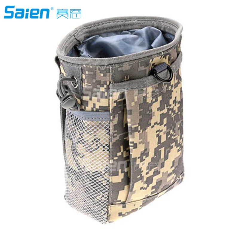 Small Molle Belt Tactical Magazine Dump Drop Reloader Pouch Bag W/ Mesh