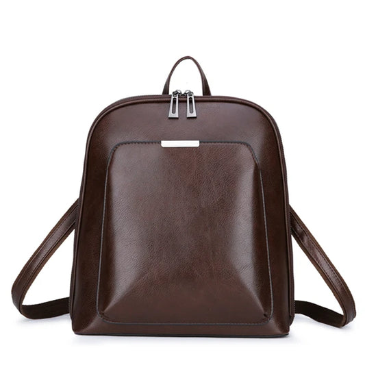 Vintage Backpack Female Brand Leather Women's backpack Large Capacity School Bag for Girls Leisure Shoulder Bags for Women 2024