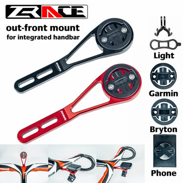 ZRACE Bicycle Computer Out front Mount Holder untuk bar tangan bersepadu, iGPSPORT Garmin Bryton GoPro Telefon Tumpuan Lampu Sorot 