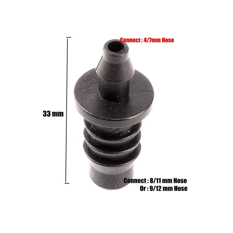 200 件 8/11 9/12 毫米至 4/7 毫米花园软管连接器农用滴灌管减径接头园艺水配件
