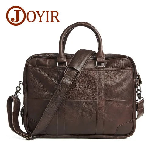 JOYIR Genuine Leather Business Bag15.6" Laptop Tote Briefcases Office Messenger Crossbody Bags Shoulder Handbags for Documents