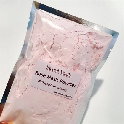 Rose Facial Peel Off Mask Powder Pelembap Bedak Lembut Masker Muka Parut Kawalan Jerawat