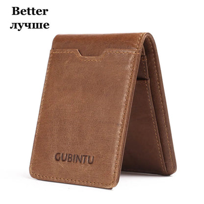 2022 Men Wallets Name Engraving Thin Genuine Leather Card Holder Slim Brand Men Purse Business High Quality Men Wallets