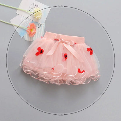 Pakaian Kanak-Kanak Musim Bunga Musim Panas Baharu Bayi Perempuan Lace Rose Tulle Skirt Birthday Party Tutu Skirt 