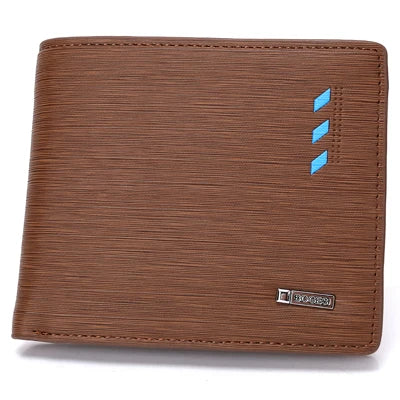 Luxury Men Business PU Leather Billfold Wallet Brand Short Slim Male Purses Money Credit Card Thin Hombre Billetera Portafoglio