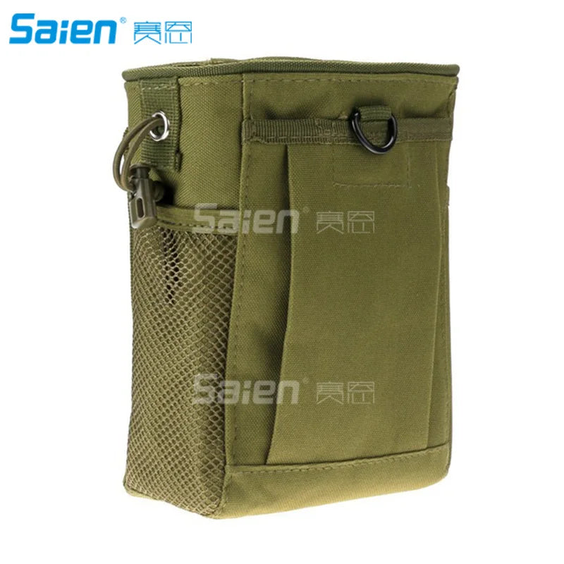 Small Molle Belt Tactical Magazine Dump Drop Reloader Pouch Bag W/ Mesh