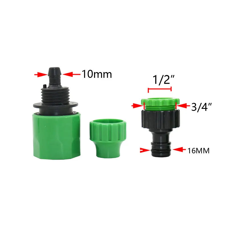 1/4 3/8 Inci Hos Taman Penyambung Pantas 4/7 8/11 Penyambung Air Hos Dengan 1/2 3/4 Benang Pemasangan Paip Penyiraman Taman 1PCS 