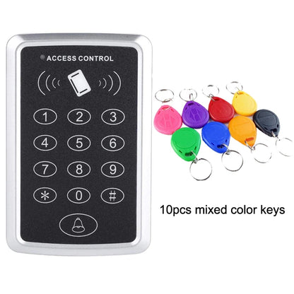 Waterproof 125KHz RFID Access Control Keypad Outdoor Rainproof Cover EM Card Reader 10pcs Keyfobs For Door Access Control System