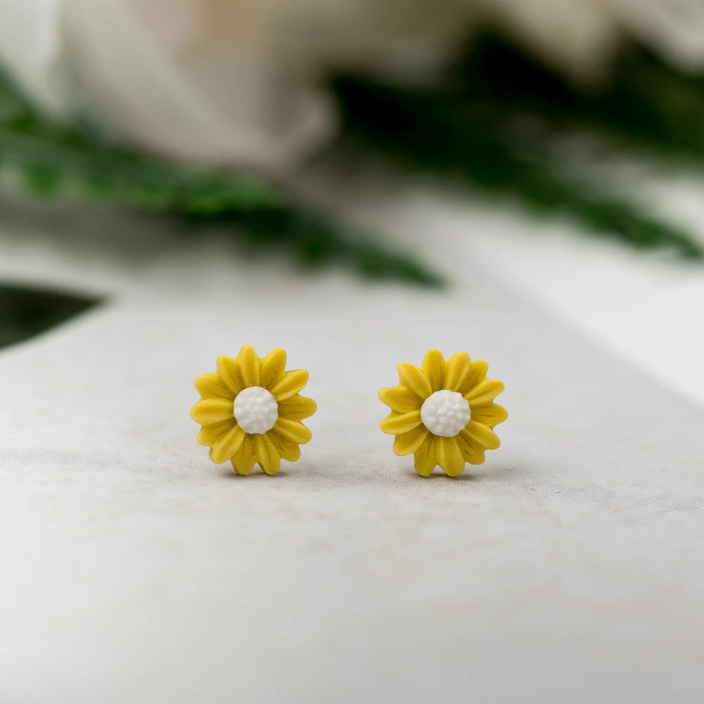 Bunga Daisy Multicolor Anting-anting Stud Seramik Hadiah Fesyen Barang Kemas Kancing Telinga Borong Untuk Wanita Gadis #LY133 