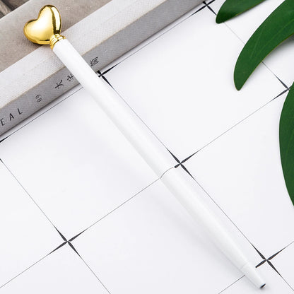 Ellen Brook 1PCS Creative Multicolor Ballpoint Pen Perniagaan Jantung Logam Pen Pejabat Alat Tulis Sekolah Bekalan Pejabat 