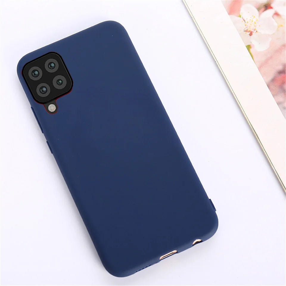 Candy Solid Color Silicone Case untuk Samsung Galaxy M32 4G F62 M62 Coque Soft TPU Matte Cover Back