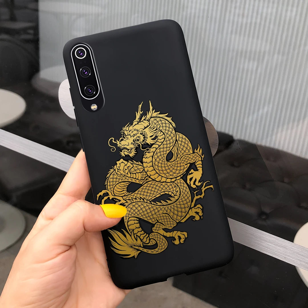 Untuk Xiaomi Mi 9 Lite Kes Naga Painted Bumper Silicone Soft Cover Phone For Funda Xiomi Xiaomi Mi 9 Mi9 Lite 9 SE Cases 