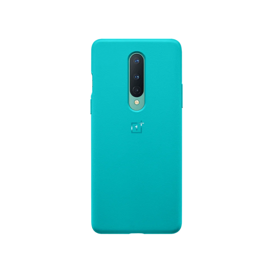 100% Asli Penutup Kes OnePlus 8 Rasmi Batu Pasir Bumper Cyan Matte pelindung Sarung Belakang Ramping 