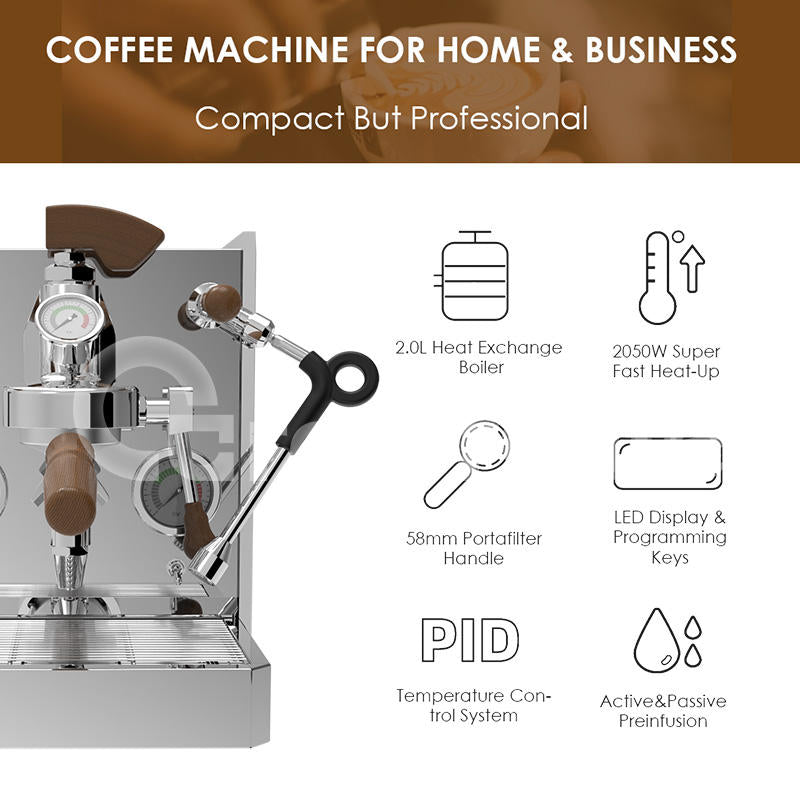 Espresso Rocket 15 Bar 58mm Lever E61 Manual Professional Cafetera Lelit Commercial Espresso Coffee Machine for Cafe