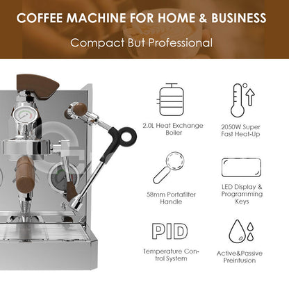 Espresso Rocket 15 Bar 58mm Lever E61 Manual Professional Cafetera Lelit Commercial Espresso Coffee Machine for Cafe