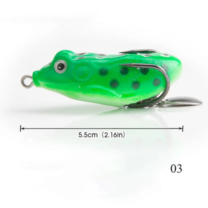 AS 2pc Soft Ray Frog Fishing Lure With Metal Sequins Top Water Artificial Bait 11g 6cm Double Hooks Frog Lure Fishing Tackle