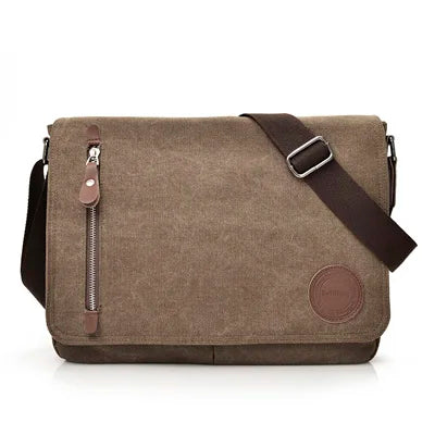 2023 Men Bags Male Canvas Shoulder Bags Unisex Crossbody Messenger Bags Large Retro Satchels for Travel Envelope Briefcase