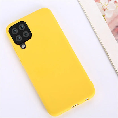 Candy Solid Color Silicone Case untuk Samsung Galaxy M32 4G F62 M62 Coque Soft TPU Matte Cover Back