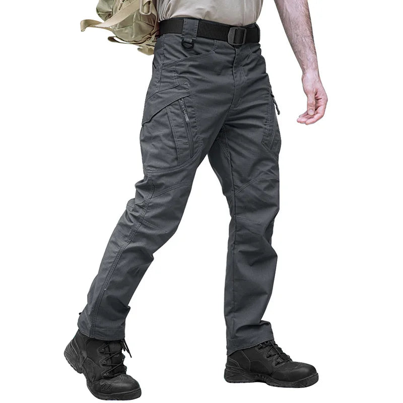 TACVASEN Zipper Pockets Pants Safari Clothing Men‘s Outdoor Cargo Pants Hiking Combat Trousers Ripstops Work Pants Field Male