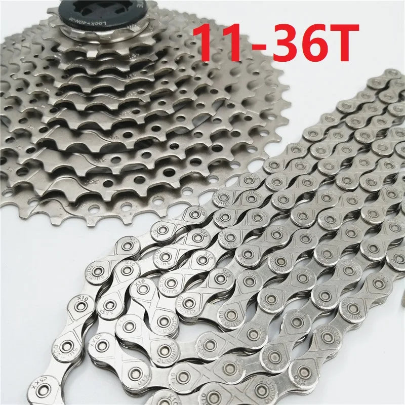 10-30 Speed MTB Mountain Bike Cassette Freewheel & Chain Set 11-36T 11-40T Flywheel 116 Links X10 Chain Bicycle Part