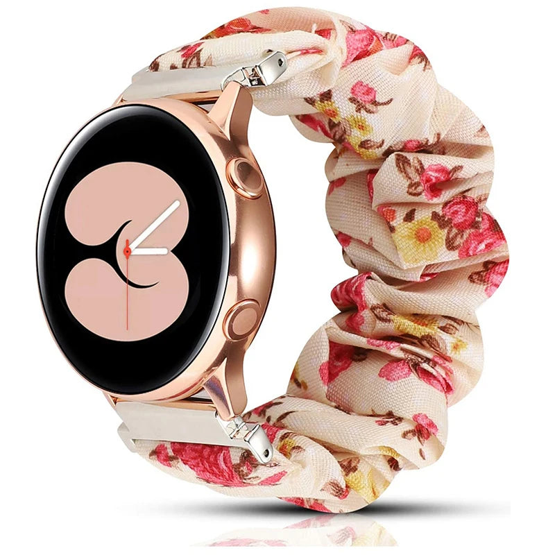 Tali Gelung Nilon Anjal Untuk Samsung Galaxy Watch 4 40mm 44mm Band Scrunchies Gelang Untuk Samsung Galaxy Watch4 Klasik 42/46mm 