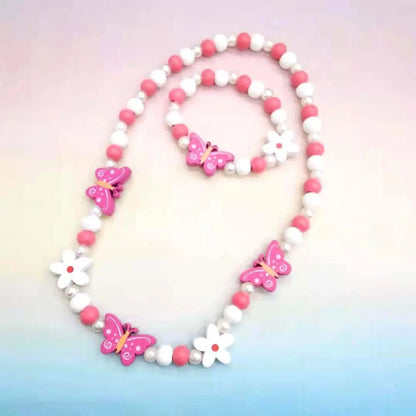 Cute Animal Flower Cartoon Flower Children's sweater necklace bracelet for children gift cp2585