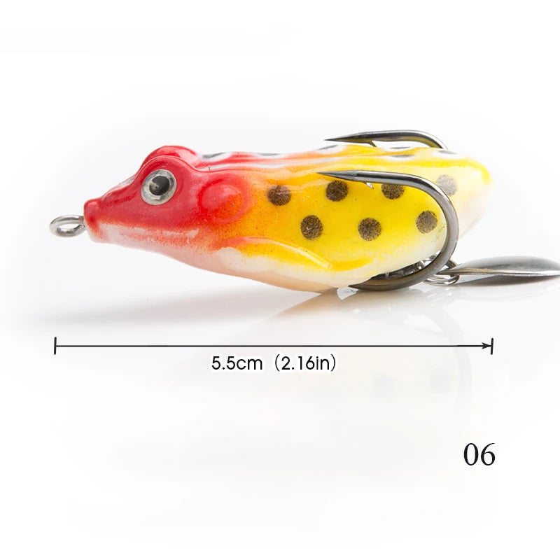 AS 2pc Soft Ray Frog Fishing Lure With Metal Sequins Top Water Artificial Bait 11g 6cm Double Hooks Frog Lure Fishing Tackle