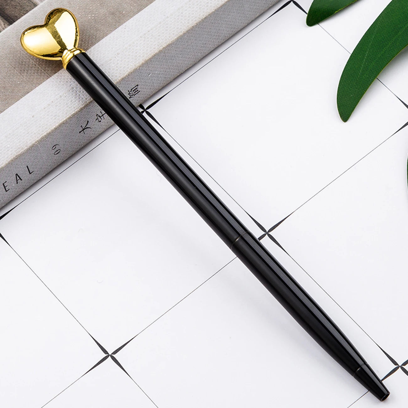 Ellen Brook 1PCS Creative Multicolor Ballpoint Pen Perniagaan Jantung Logam Pen Pejabat Alat Tulis Sekolah Bekalan Pejabat 