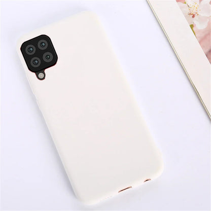 Candy Solid Color Silicone Case untuk Samsung Galaxy M32 4G F62 M62 Coque Soft TPU Matte Cover Back